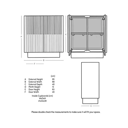 Swoon Hampstead Cabinet, Dark Brown Dark Brown | H95cm x W88cm x D40cm
