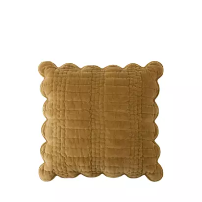 Laura Ashley Scallop Cushion Yellow | 43 x 43cm