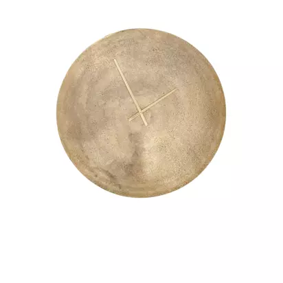 nkuku Okota Large Metal Wall Clock, 58cm, Antique Brass Antique Brass | H58 x W58 x D3cm