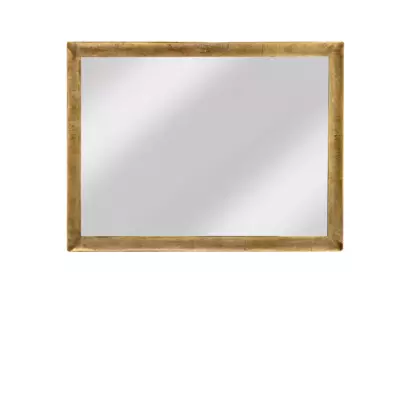nkuku Yadur Large Rectangular Wall Mirror, 100 x 76cm, Antique Brass Antique Brass | H100 x W76 x D2.50cm