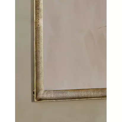 nkuku Yadur Large Rectangular Wall Mirror, 100 x 76cm, Antique Brass Antique Brass | H100 x W76 x D2.50cm