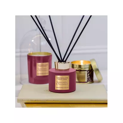 Stoneglow Luna Sanguinelli & Petitgrain Reed Diffuser, 120ml Dark Red | 77mm x 77mm x 250mm