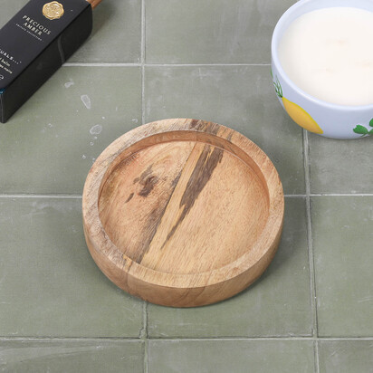 Round 15cm Wooden Tray