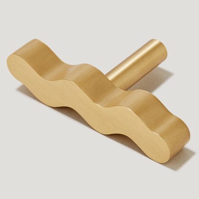 SQUIGGLE Single T Handle - Brass - Handle Only