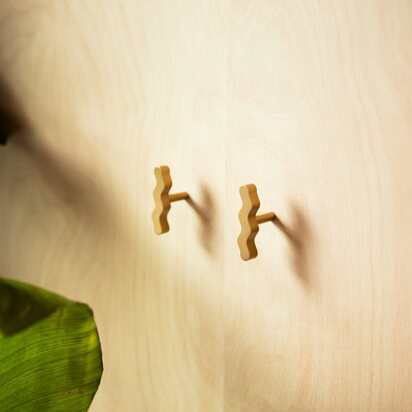 SQUIGGLE Single T Handle - Brass - Handle Only