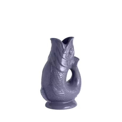 Wade Pottery Fish Earthenware Jug, 600ml, French Grey French Grey | H21.50 x W14.50 x D9cm