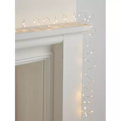 John Lewis 240 Micro LED String Lights, Lit Length 12m, Warm White Warm White | D1195cm