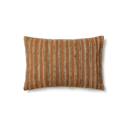 Dorevi orange striped silk blend jacquard cushion cover 40 x 60cm
