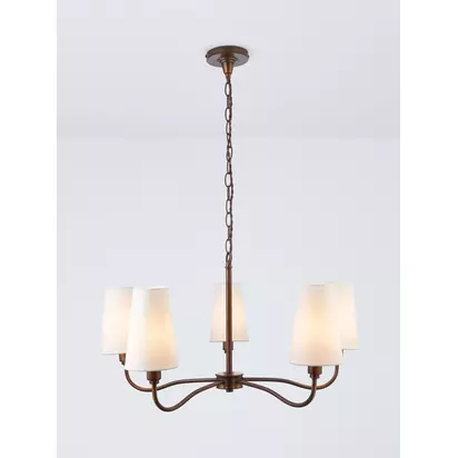 John Lewis Fairford 5 Arm Pendant Ceiling Light, Oil Rubbed Bronze Oil Rubbed Bronze | H140 x W65 x D65cm