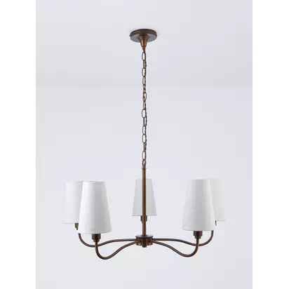 John Lewis Fairford 5 Arm Pendant Ceiling Light, Oil Rubbed Bronze Oil Rubbed Bronze | H140 x W65 x D65cm