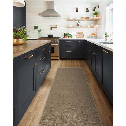 Burlap Solid Sand Re-Jute Rug - 75 x 215 cm - Rug + Cushioned Pad System