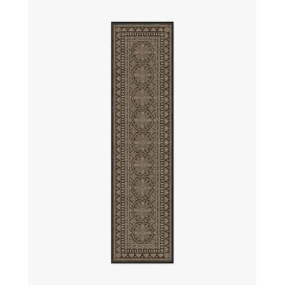 Maia Soft Black Re-Jute Rug - 75 x 305 cm - Rug + Cushioned Pad System