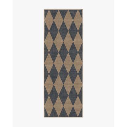 Palazzo Soft Navy Re-Jute Rug - 75 x 215 cm - Rug + Pad System