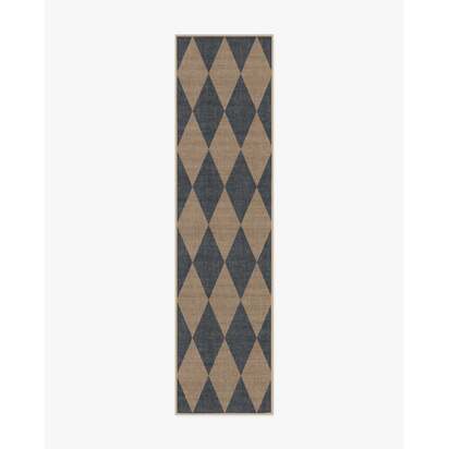 Palazzo Soft Navy Re-Jute Rug - 75 x 305 cm - Rug + Pad System