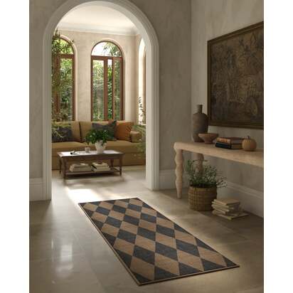 Palazzo Soft Navy Re-Jute Rug - 150 x 215 cm - Rug + Pad System