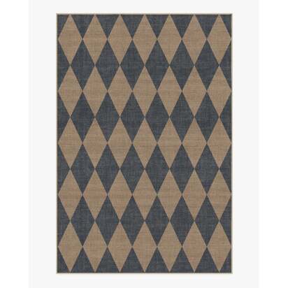 Palazzo Soft Navy Re-Jute Rug - 185 x 275 cm - Rug + Pad System