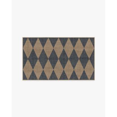 Palazzo Soft Navy Re-Jute Rug - 90 x 150 cm - Rug + Cushioned Pad System