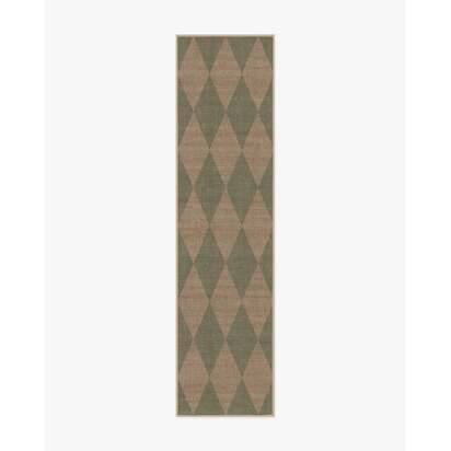 Palazzo Sage Green Re-Jute Rug - 75 x 305 cm - Rug + Pad System