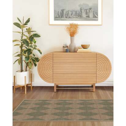 Palazzo Sage Green Re-Jute Rug - 75 x 305 cm - Rug + Pad System