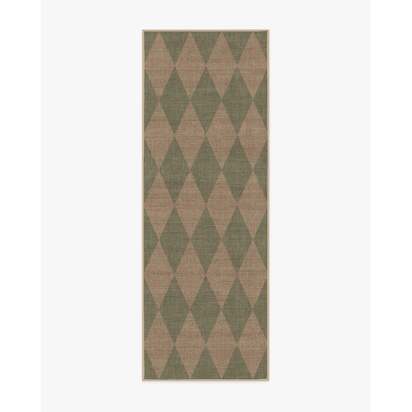 Palazzo Sage Green Re-Jute Rug - 75 x 215 cm - Rug + Cushioned Pad System