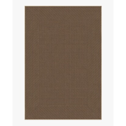 Border Braid Sand Re-Jute Rug - 185 x 275 cm - Rug + Cushioned Pad System
