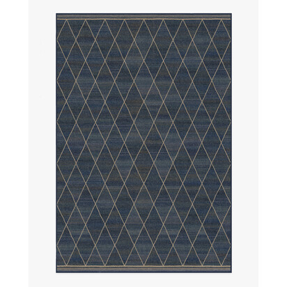 Harlequin Trellis Natural Navy Re-Jute Rug - 185 x 275 cm - Rug + Pad System