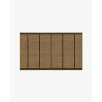 Harvest Stripe Brown Re-Jute Rug by Architectural Digest - 90 x 150 cm - Rug + Pad System