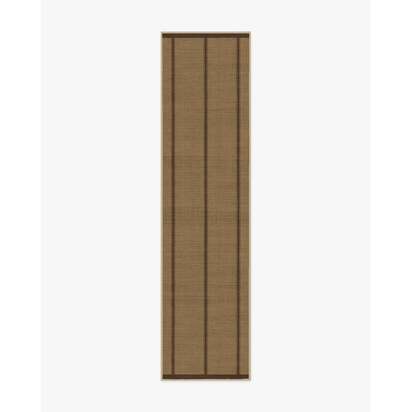 Harvest Stripe Brown Re-Jute Rug by Architectural Digest - 75 x 305 cm - Rug + Cushioned Pad System