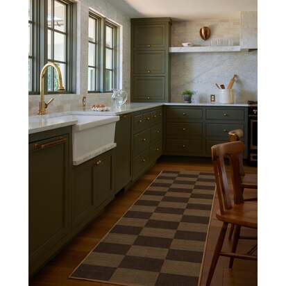Yates Check Brown Re-Jute Rug by Architectural Digest - 90 x 150 cm - Rug + Pad System