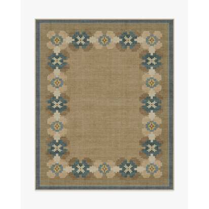 Aster Soft Blue Re-Jute Rug - 245 x 305 cm - Rug + Cushioned Pad System