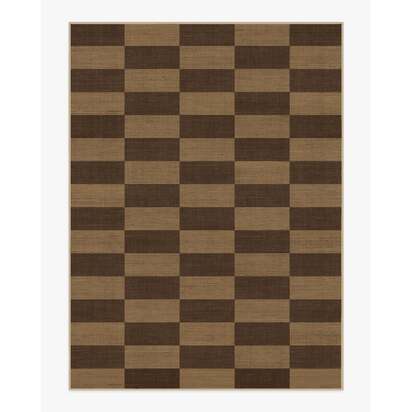 Yates Check Brown Re-Jute Rug by Architectural Digest - 275 x 365 cm - Rug + Pad System