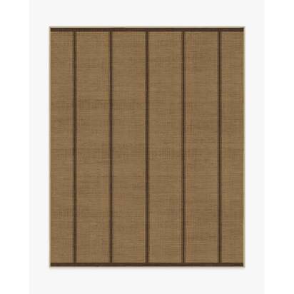 Harvest Stripe Brown Re-Jute Rug by Architectural Digest - 245 x 305 cm - Rug + Cushioned Pad System