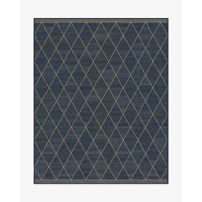 Harlequin Trellis Natural Navy Re-Jute Rug - 245 x 305 cm - Rug + Pad System