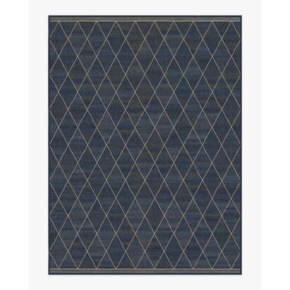 Harlequin Trellis Natural Navy Re-Jute Rug - 275 x 365 cm - Rug + Pad System