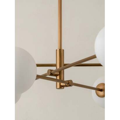 Chelso - 6 light aged brass and opal pendant
