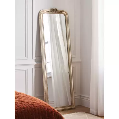 John Lewis Bow Detail Full Length Rectangular Leaner/Wall Mirror, 180 x 60cm, Gold Gold | 180 x 60 x 5.7cm