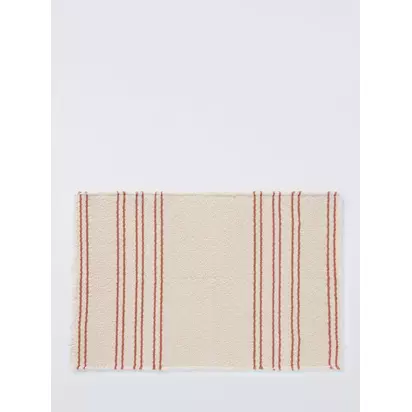 John Lewis Textured Stripe Bath Mat Auburn | 50x80cm