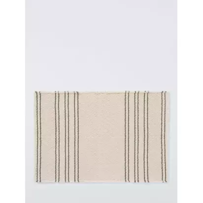 John Lewis Textured Stripe Bath Mat Avocado | 50x80cm