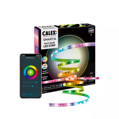 Calex Smart Multi-Colour RGBIC LED Strip Light, 10m Multi Multi | L10m x W1.3cm x H0.25cm