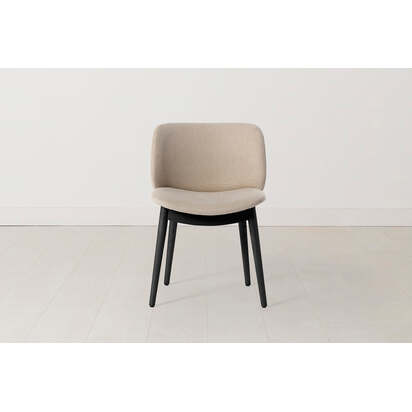 Dining Chair 04 (Set of 2), Black Legs / Oatmeal
