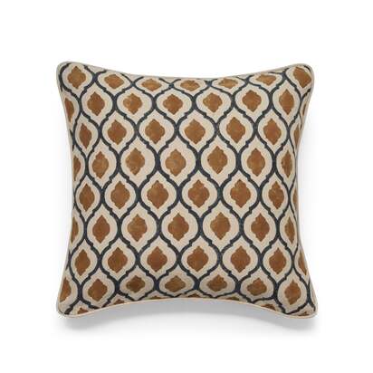 OKA | Chadhana Cushion Cover - Washed Orange/Air Force Blue | Cushion Cover