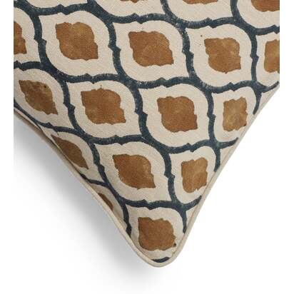 OKA | Chadhana Cushion Cover - Washed Orange/Air Force Blue | Cushion Cover