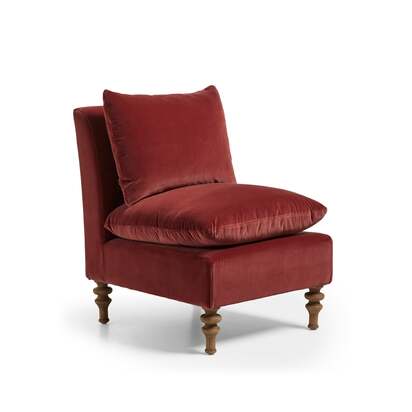 OKA | Rosina Velvet Slipper Chair - Blood Orange | Armchair