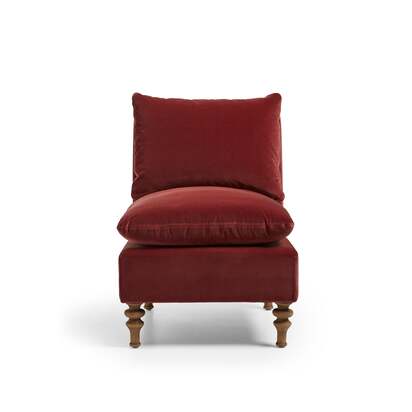 OKA | Rosina Velvet Slipper Chair - Blood Orange | Armchair