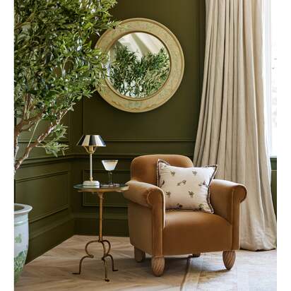 OKA | Rupert Velvet Armchair - Fawn | Armchair