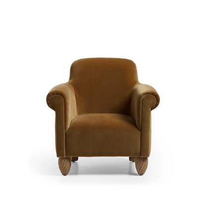 OKA | Rupert Velvet Armchair - Fawn | Armchair