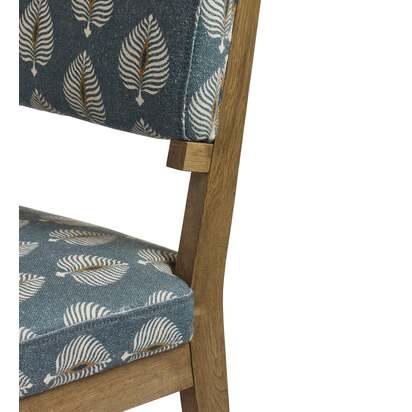 OKA | Vincent Ocellus Upholstered Dining Chair - Weathered Oak/Petrol | Luxury Dining Chairs & Sets