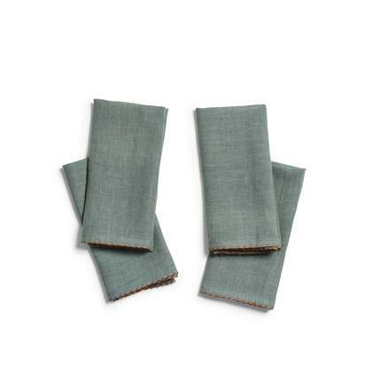 OKA | Elias Napkins - Set of Four - Dark Seafoam | Napkins