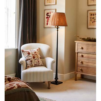 OKA | Evangeline Linen Armchair - Sapphire | Armchair