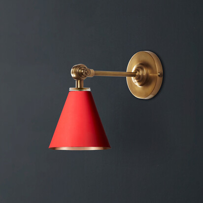 Elbow wall fitting IP44 in antique brass